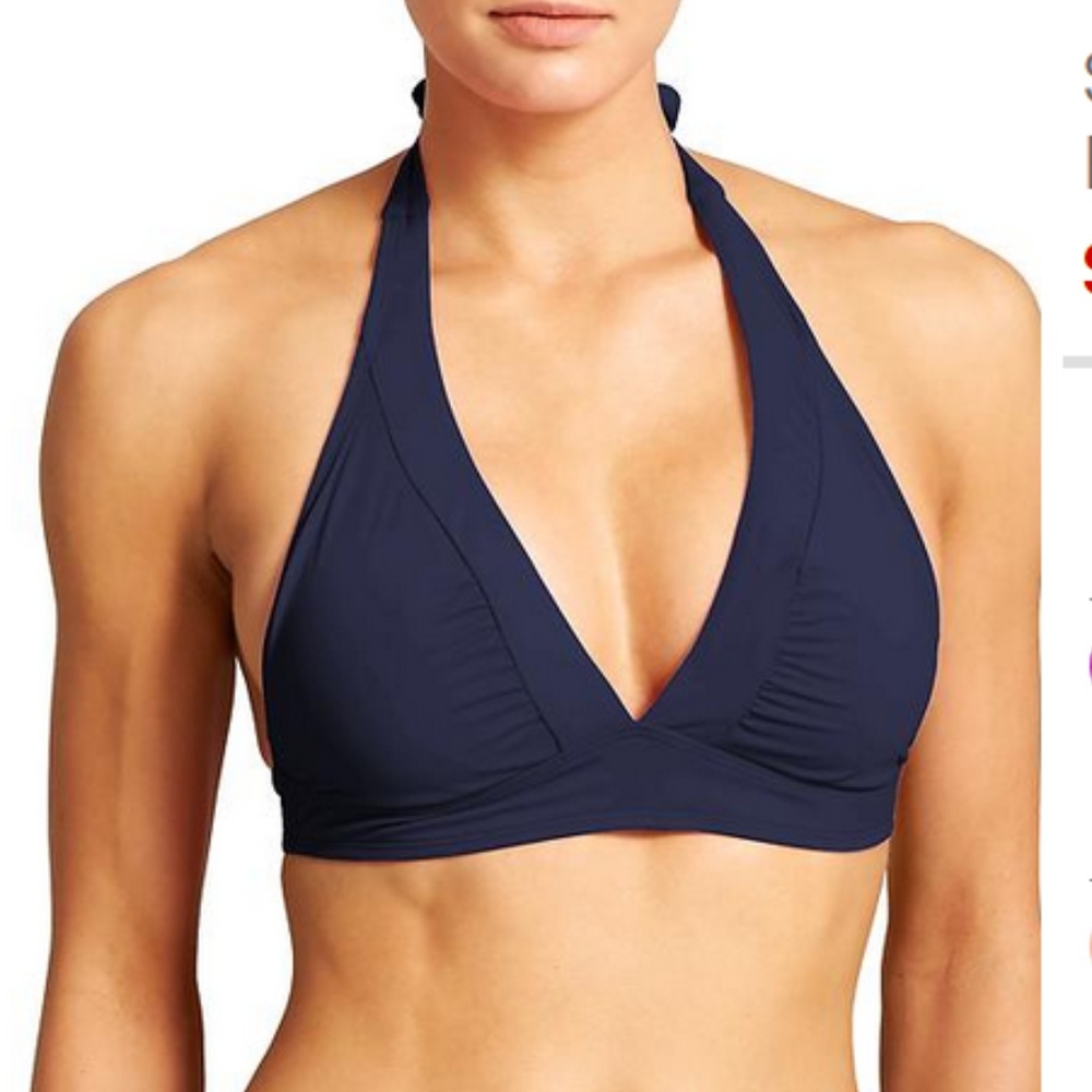 Shirrendipity halter Bikini top